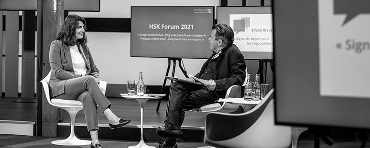 Eliane Kreuzer, Direttrice della Cooperativa di acquisti HSK, in colloquio con Stephan Klapproth (Photo Credits: L. Pitsch)